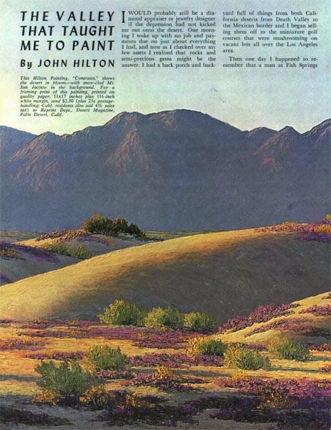 Hilton Painting Desert Magazine March  1963