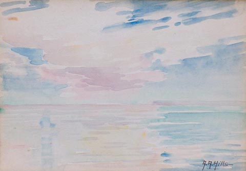 Anna Althea Hills 1882-1930, Pale Opal, Watercolor, 5 x7