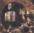 Albert Bierstadt Painting Fish Market in Rome Thumb