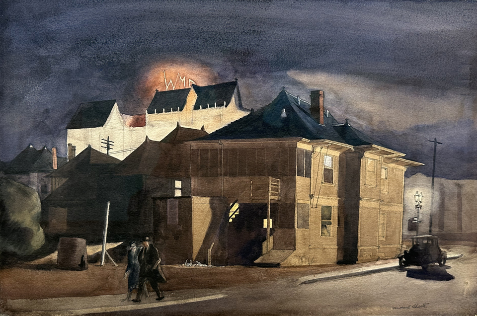 Millard Sheets, 1907-1989, Beneath the Neon Glow, 1935