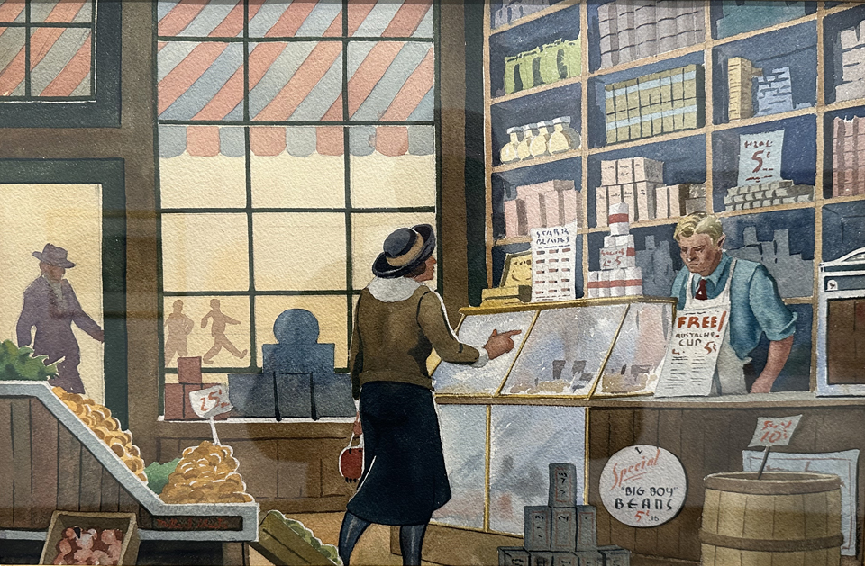 Millard Sheets, 1907-1989, Grocery Interior, 1930's
