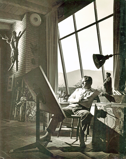 Millard Sheets in his home studio