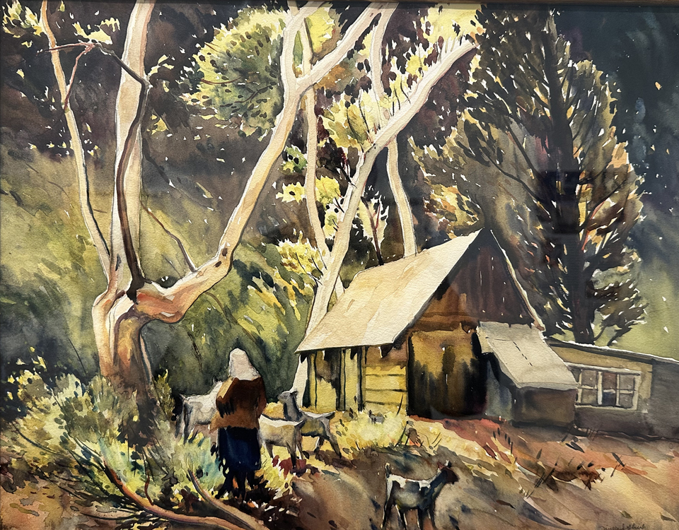 Millard Sheets, 1907-1989, Tending Goats, 1928