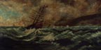 American School Moored  in the Storm 19th Century