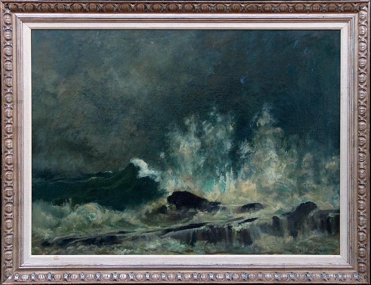 John Appleton Brown Crashing Waves with Frame