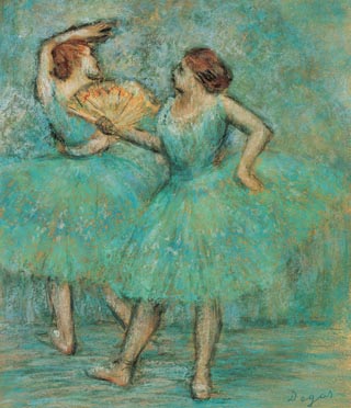 Paul Degas Two Dancers Pastel and Charcoal