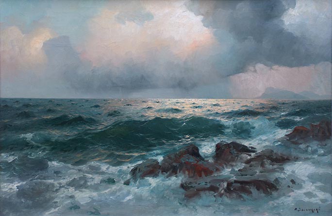 Alexander Dzigurski Seascape Positano Italy