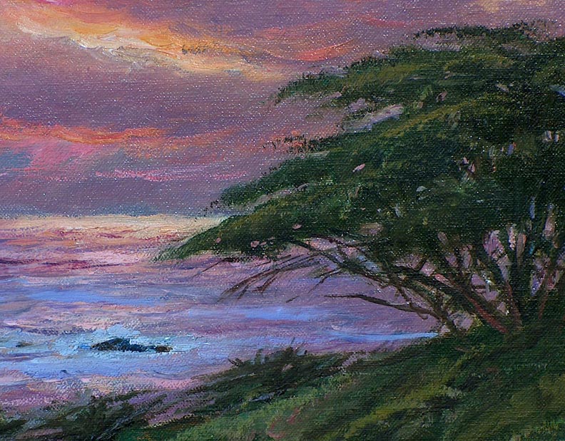 Alex Dzigurski II Cypress at Sunset Closeup