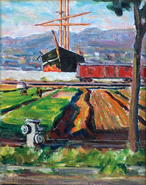 Justin Faivre Carquinez Strait Ship Train and Field