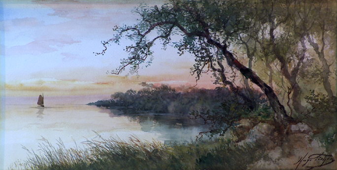 Hugo Anton Fisher Bayshore with Sailboat