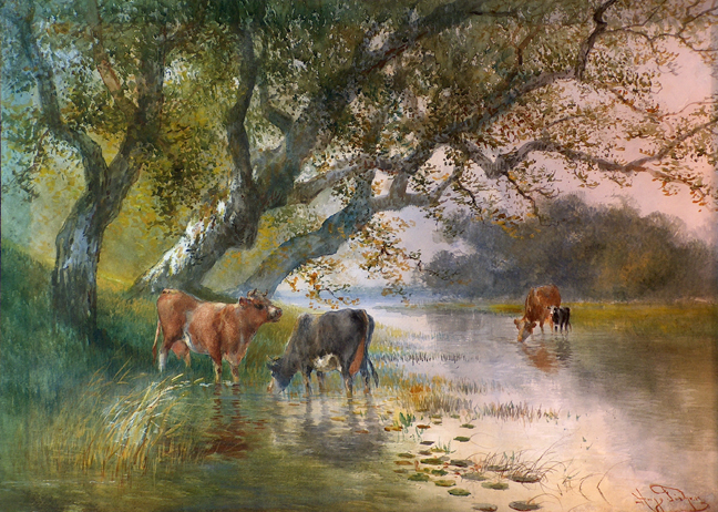 Hugo Anton Fisher Cows in marsh Alameda California