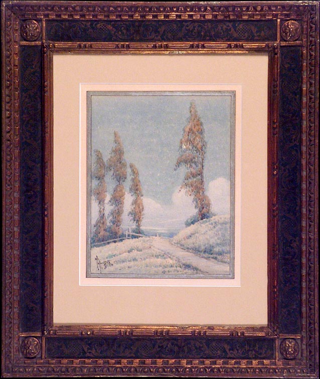 Grace Allison Griffith Poplars Path and Fence with Frame