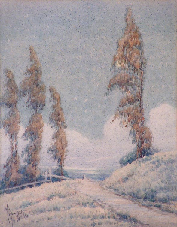 Grace Allison Griffith Poplars Path and Fence