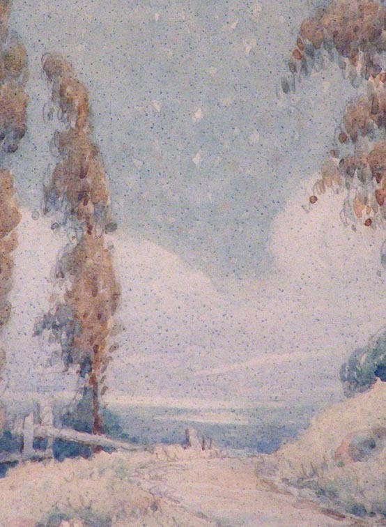 Grace Allison Griffith Poplars Path and Fence Closeup