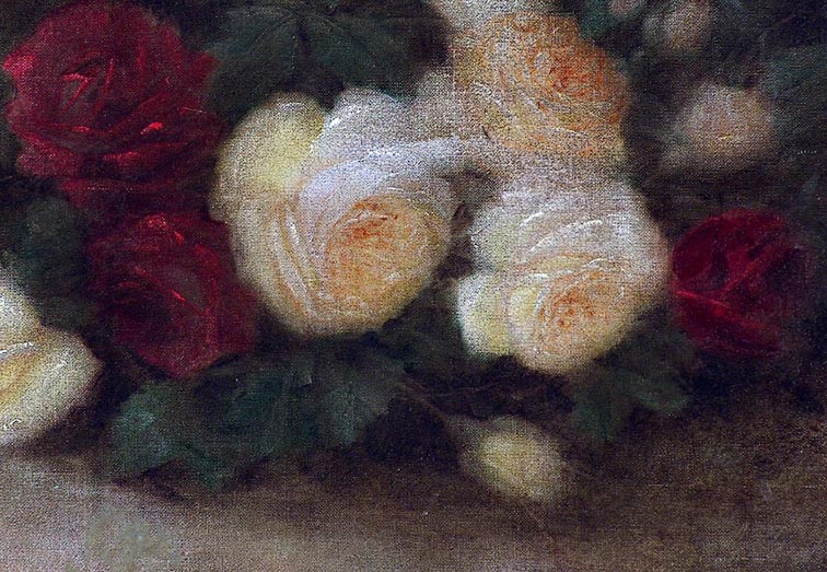 Arthur Harlow Red and Yellow Roses Still Life Closeup