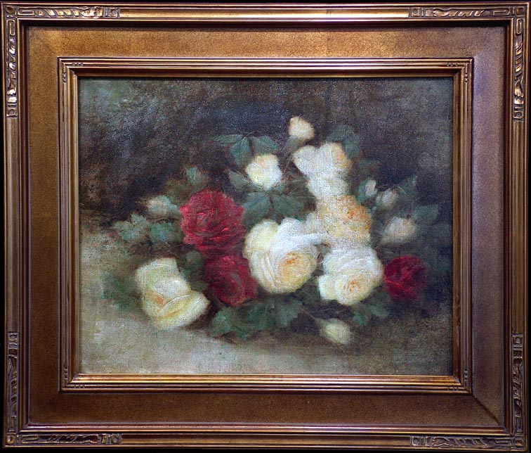 Arthur Harlow Red and Yellow Roses with Frame