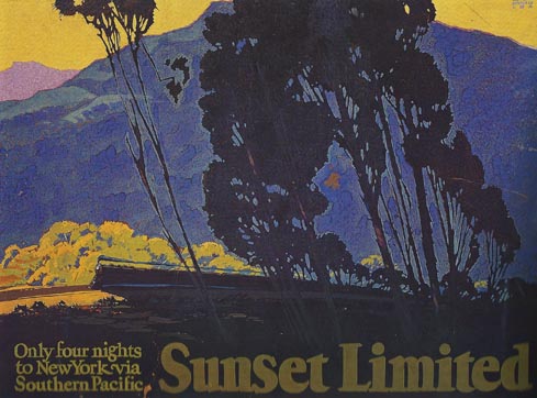 Sam Hyde Harris poster for the Southern Pacific's Sunset Limited