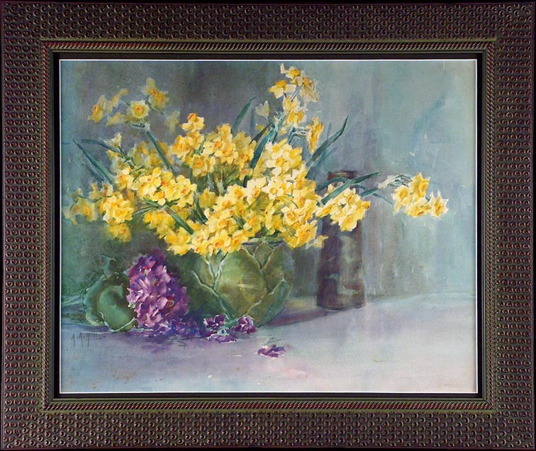 Anna Althea Hills Yellow Daffodils with Frame
