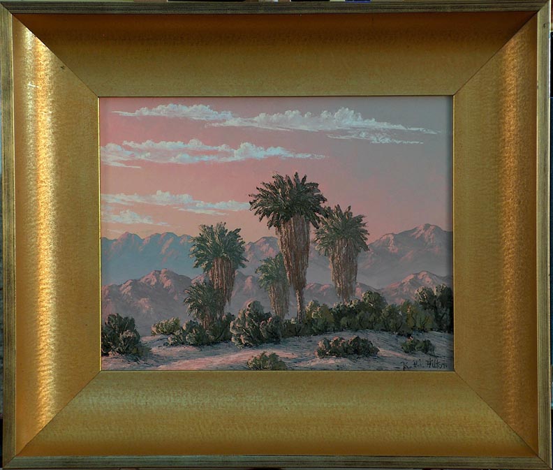 Kathi Hilton Dawn in the Palms with Frame