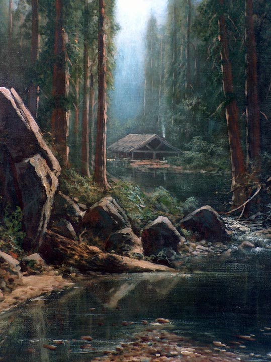 Holdredge Ransome Gillet Cabin in the Redwoods Closeup
