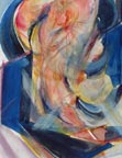 Thelma Speed Houston Blue and Red Abstract Thumbnail