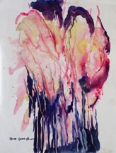 Thelma Speed Houston Blue Red and Yellow abstract Midsized Thumbnail