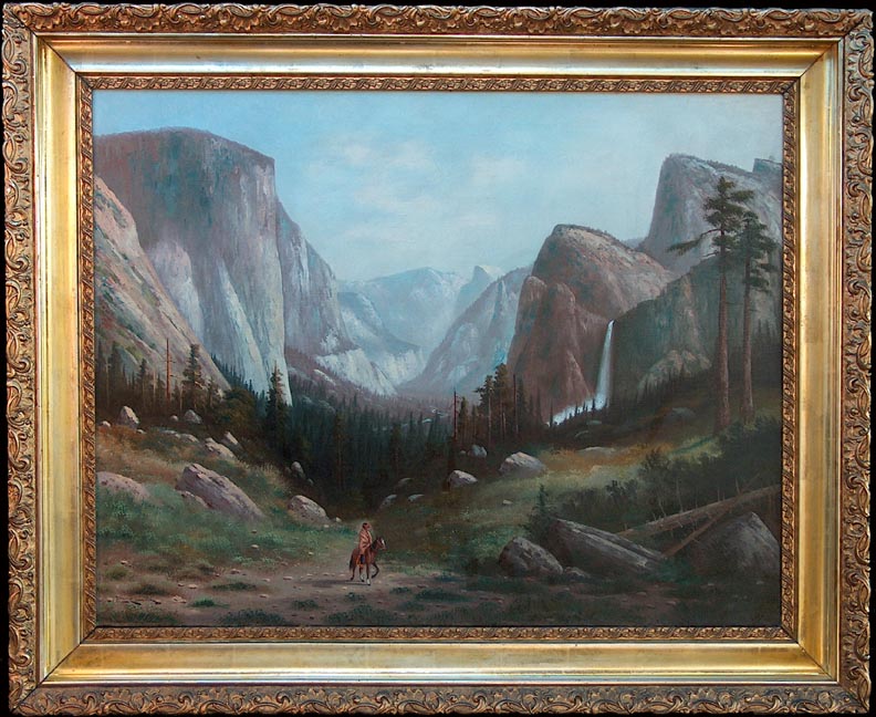 Carl Jonnevold Indian on horseback Yosemite Valley late 1880's with frame