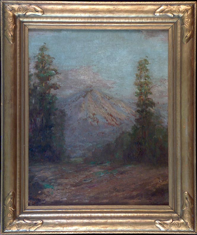 Frederick Stymetz Lamb Mountain and Evergreens with Frame
