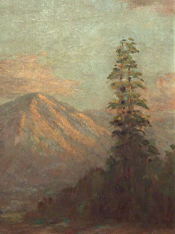 Frederick Stymetz Lamb Mountain and Evergreens Closeup
