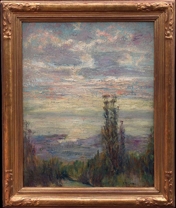 Frederick Stymetz Lamb Imressionist View of SF Bay from the Berkeley Hills with frame