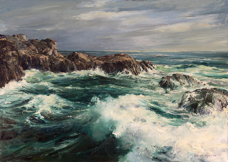 Joshua Meador Coastal Rocks and Crashing Waves
