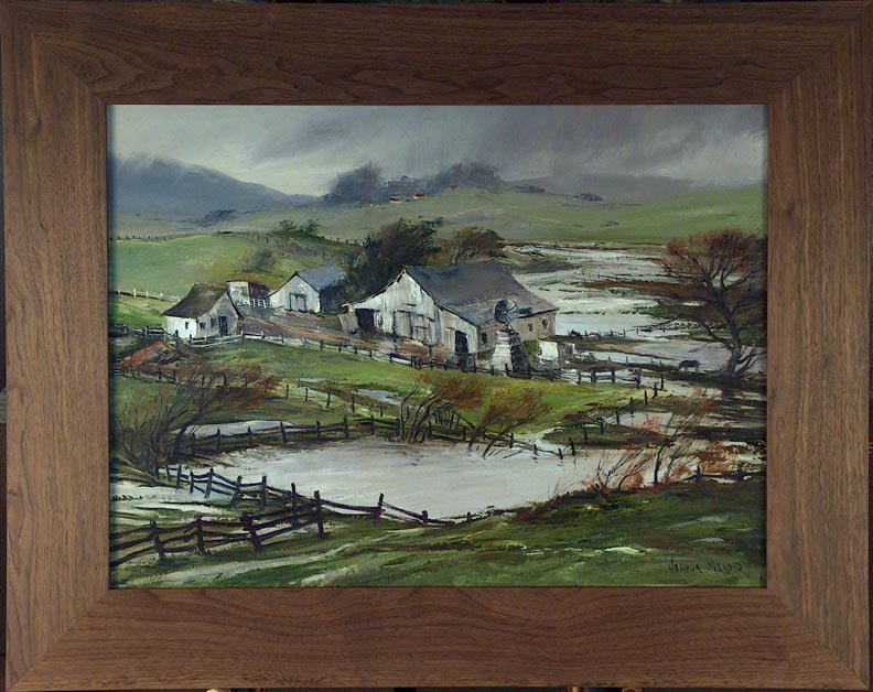 Joshua Meador Spring Rain with oak frame