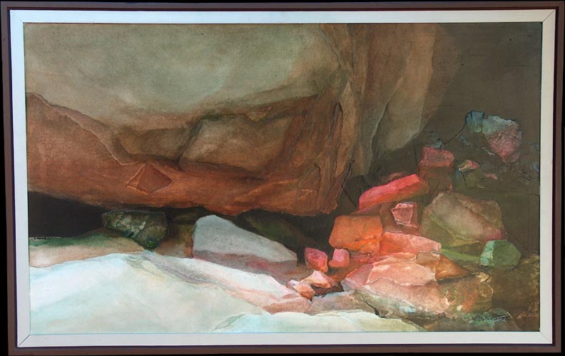 Alexander Nepote Colorful Cliff Grotto with Frame