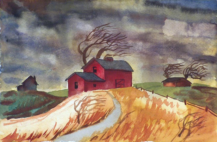 In Manner of Alexander Nepote Barn with Stormy Skies