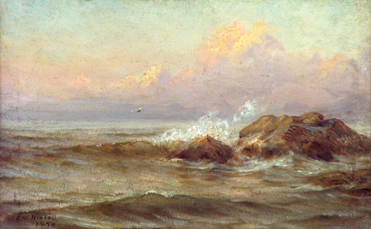 Kate Newhall Breaking Wave on Rocks 1898