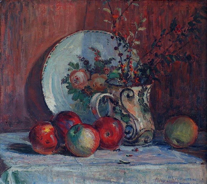 Peter Nielsen Stilllife Apples Pitcher Plate