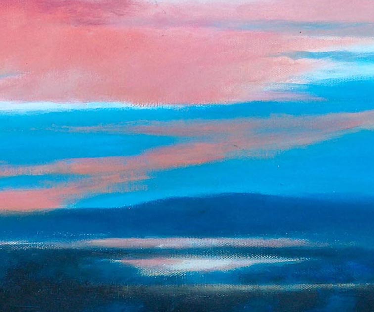 Ellen Parentoni Abstract Village on a River Closeup