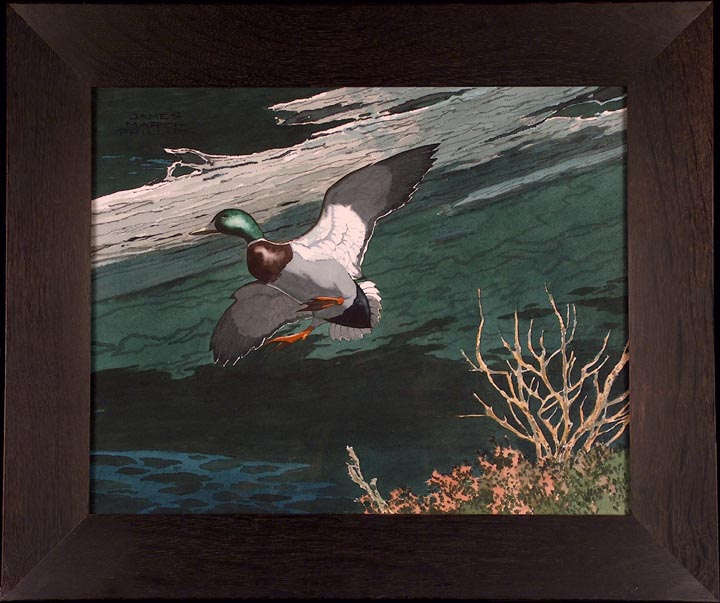 James March Phillips Mallard Watercolor with frame