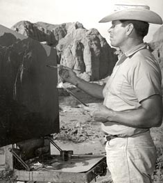 Robert Rishell Painting in the Mojave