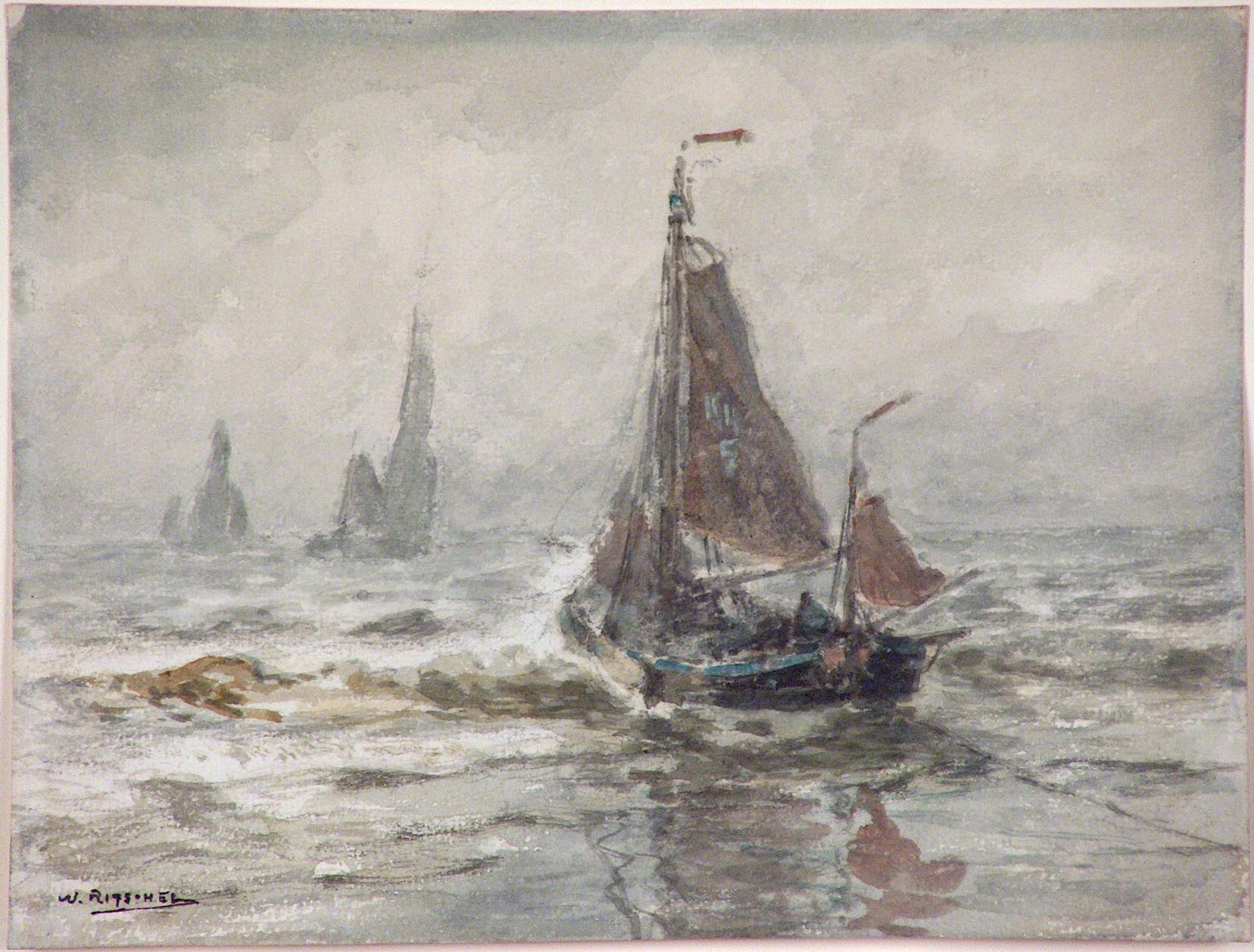 William Ritschel Boats in Surf Full File No Frame