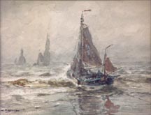 William Frederick Ritschel Boats in the Surf Midsized Thumbnail