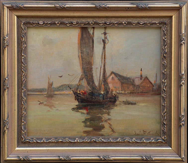 Davis Francis Schwartz Embarking Schooner with Frame