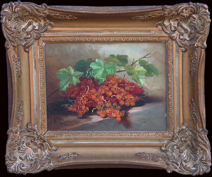 J Clinton Spencer Still Life of Currants with Frame