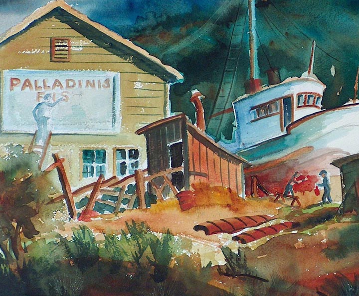 Elmer Stanhope Pallidinis Fishing 1950 Closeup