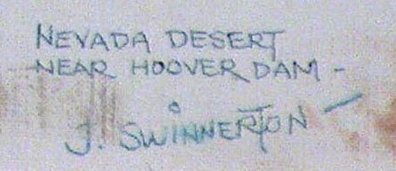 Jimmy Swinnerton Nevada Desert Near Hoover Dam Signature