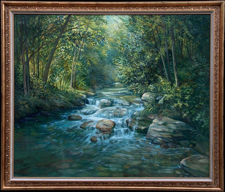 Lydia Vercinsky Forest Stream with frame