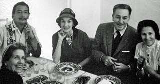 Walt and Lilian Disney visiting Salvador Dali in Spain 1957
