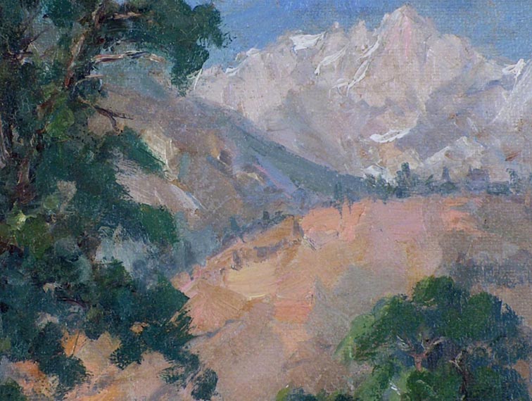 Florence Upson Young Tree and Mountain Closeup