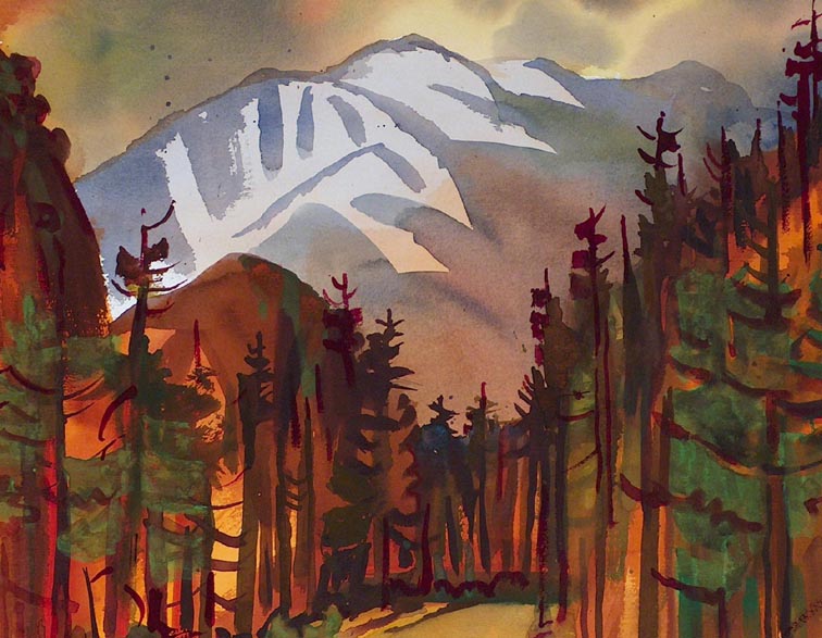 Milford Zornes Mt San Antonio 1989 Closeup