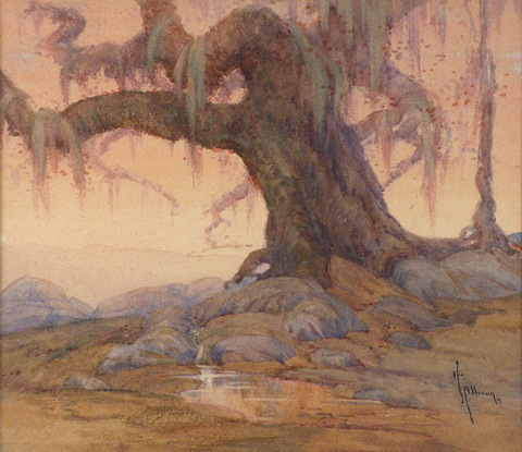 Grace Allison Griffith, Mossy Oak and Spring, 1919, 12 x 14 Watercolor on paper